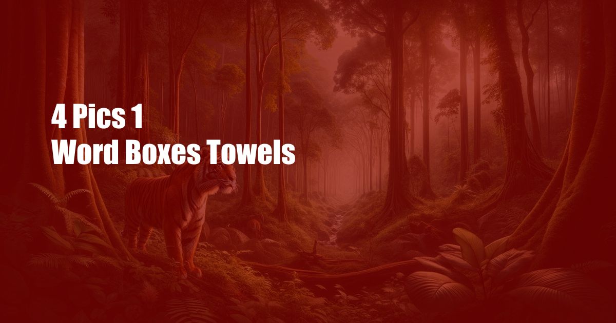 4 Pics 1 Word Boxes Towels