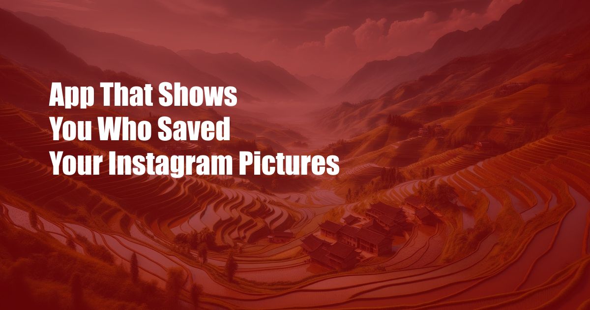 App That Shows You Who Saved Your Instagram Pictures