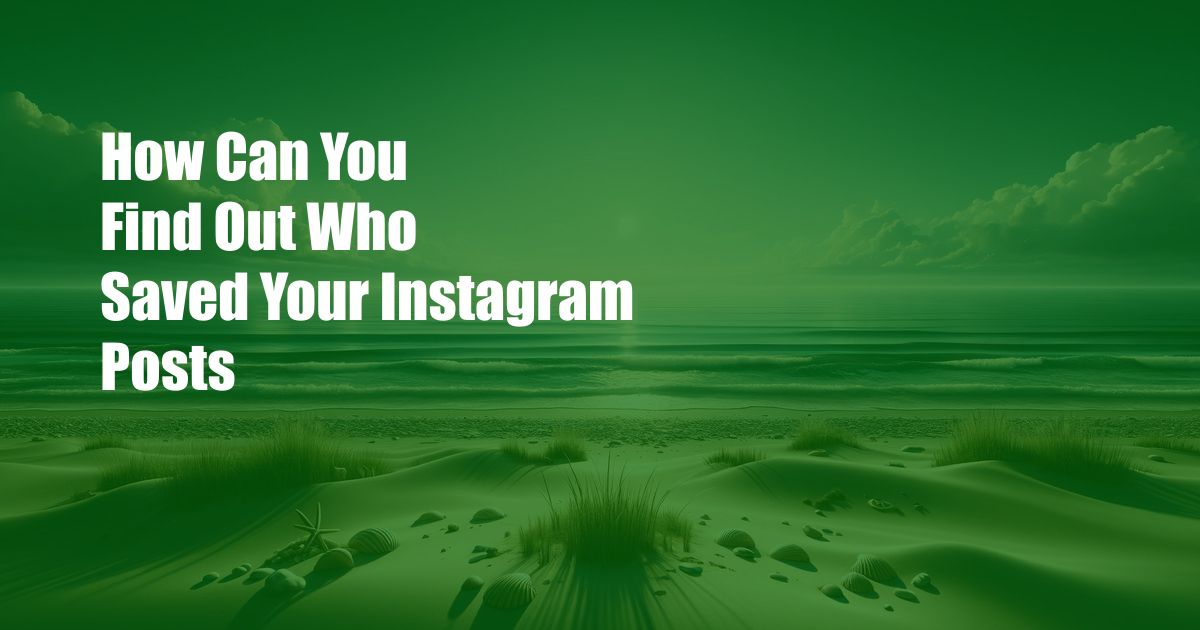 How Can You Find Out Who Saved Your Instagram Posts