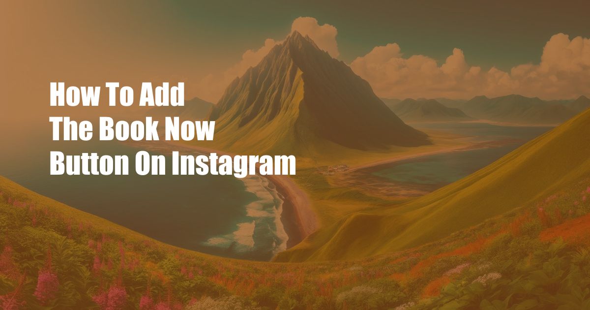 How To Add The Book Now Button On Instagram