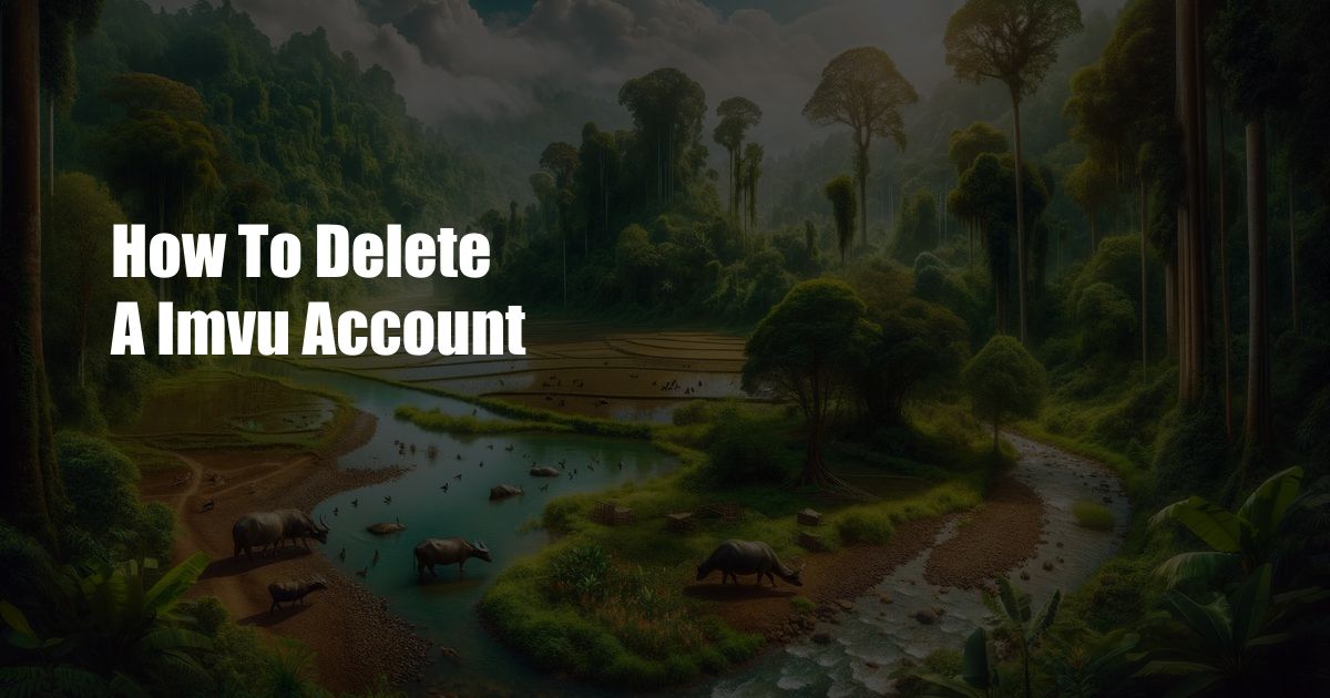 How To Delete A Imvu Account