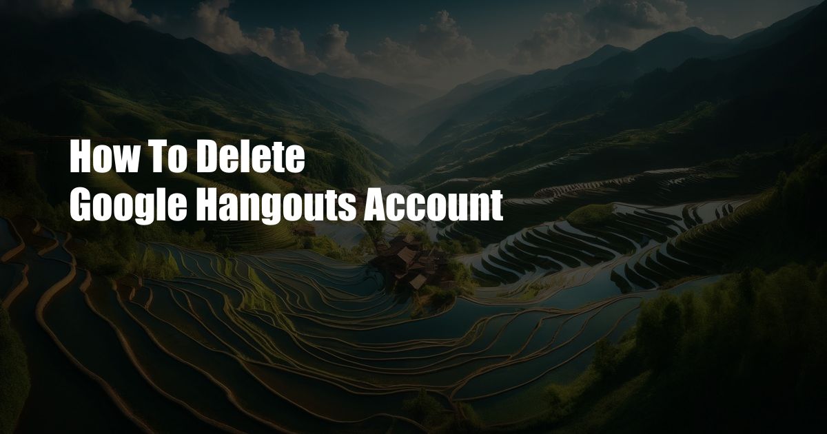 How To Delete Google Hangouts Account