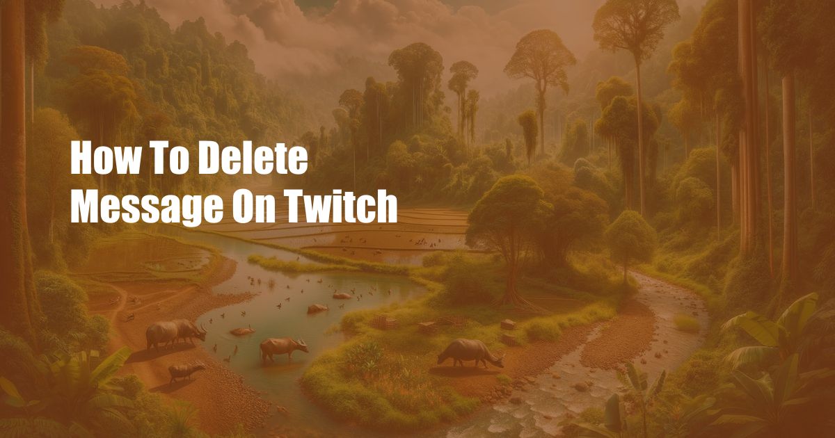 How To Delete Message On Twitch