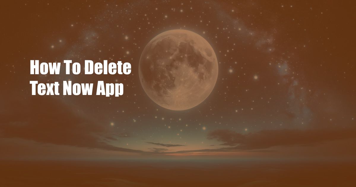 How To Delete Text Now App