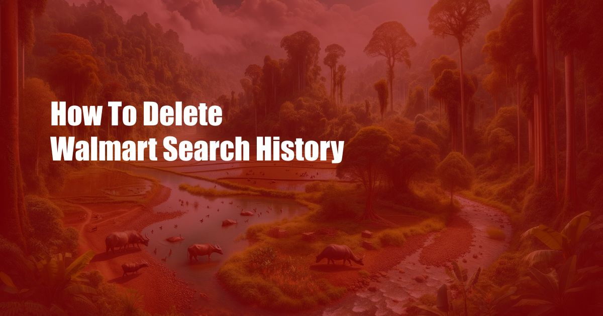 How To Delete Walmart Search History