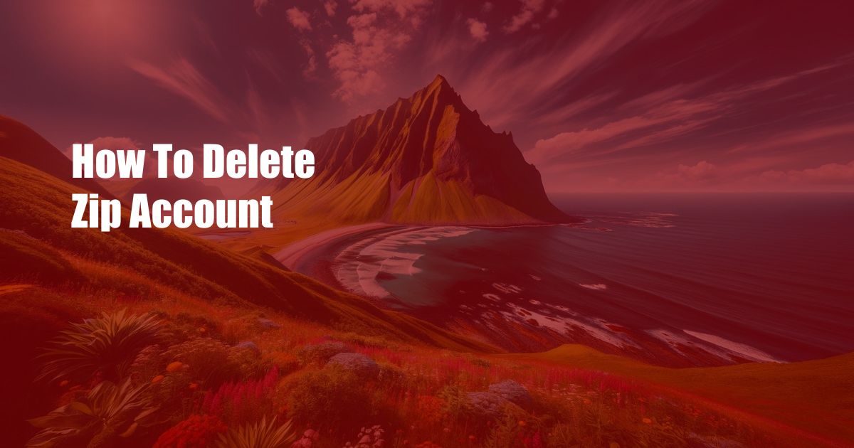 How To Delete Zip Account