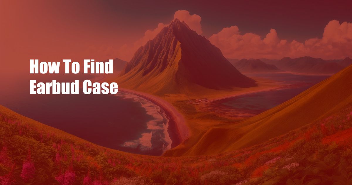 How To Find Earbud Case
