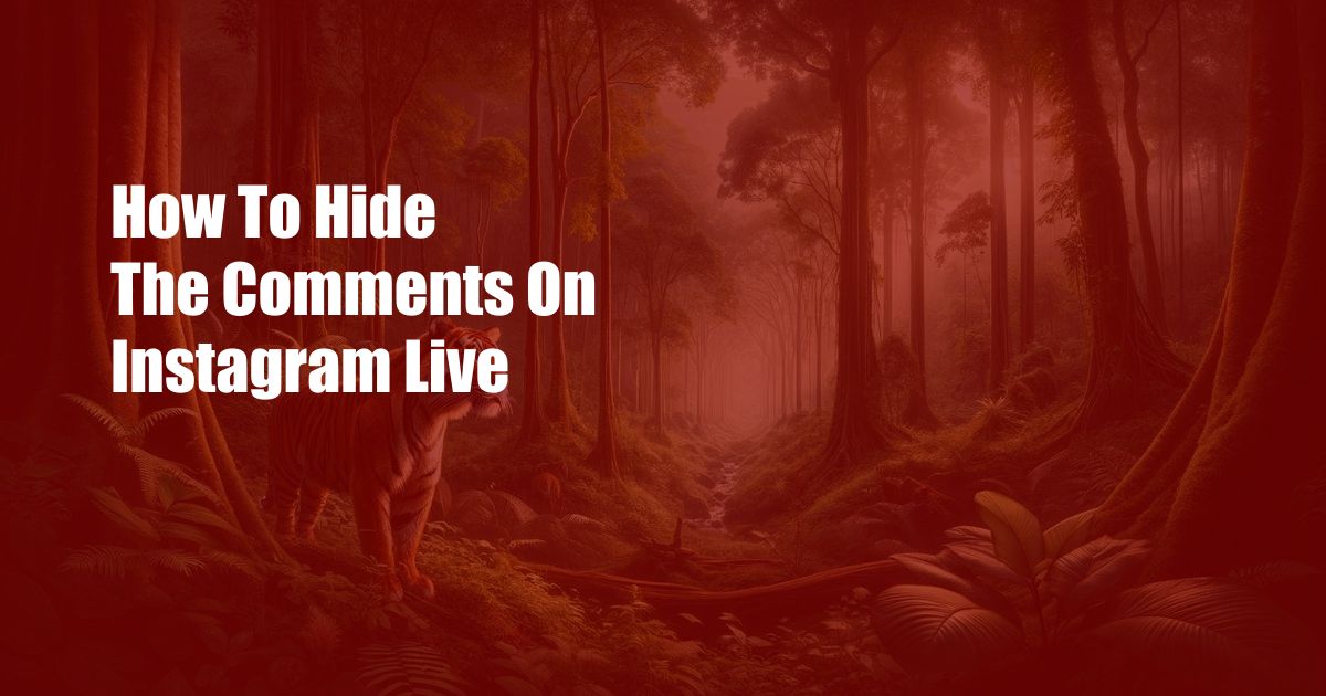 How To Hide The Comments On Instagram Live