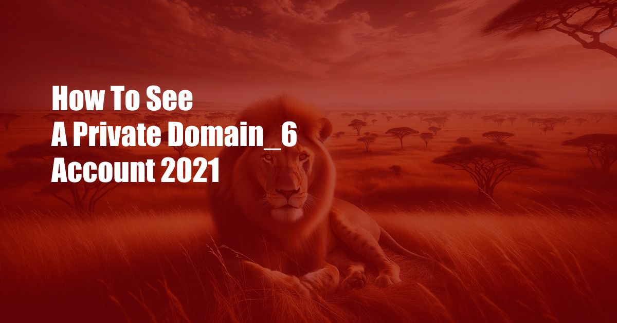 How To See A Private Domain_6 Account 2021