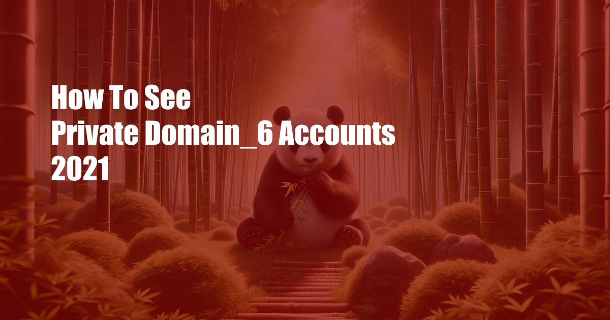 How To See Private Domain_6 Accounts 2021