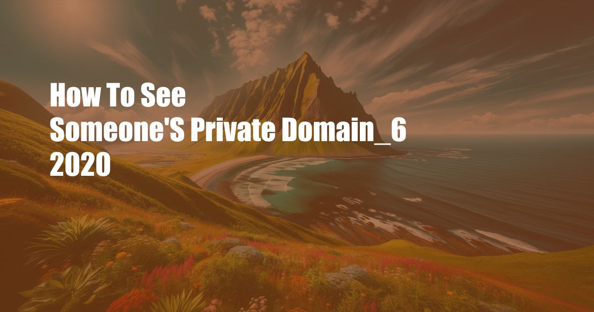 How To See Someone'S Private Domain_6 2020