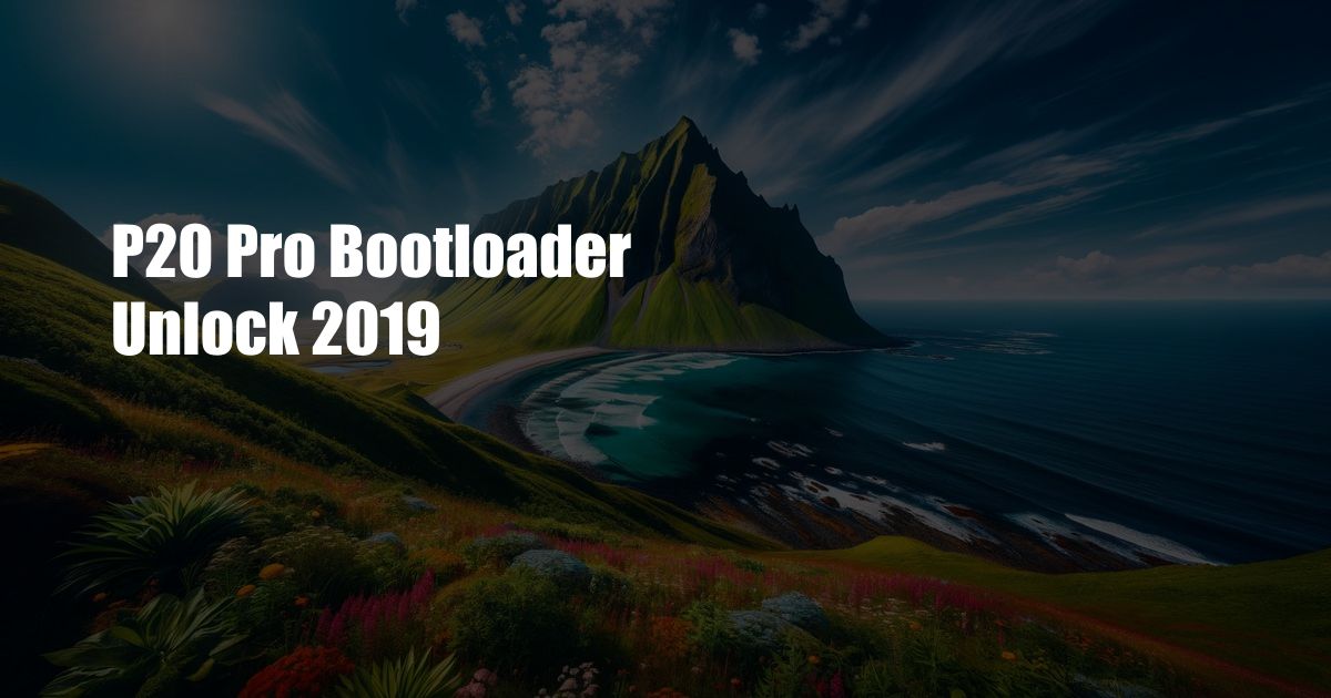 P20 Pro Bootloader Unlock 2019