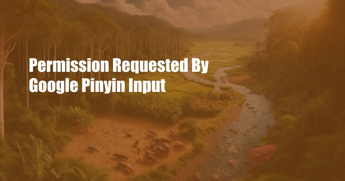 Permission Requested By Google Pinyin Input