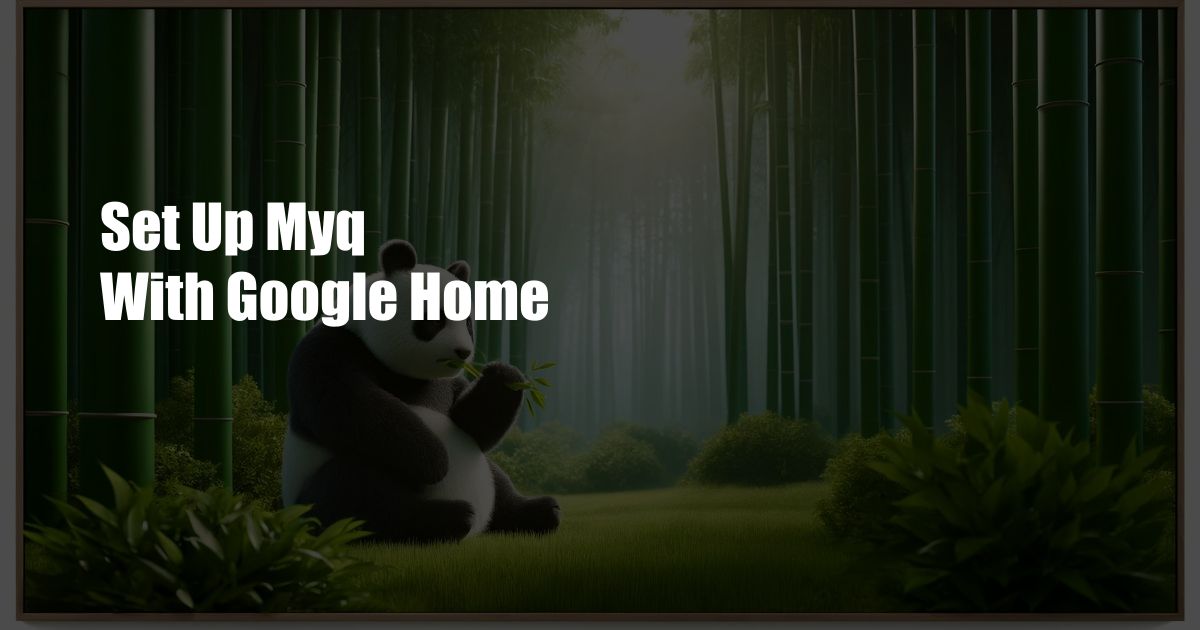 Set Up Myq With Google Home