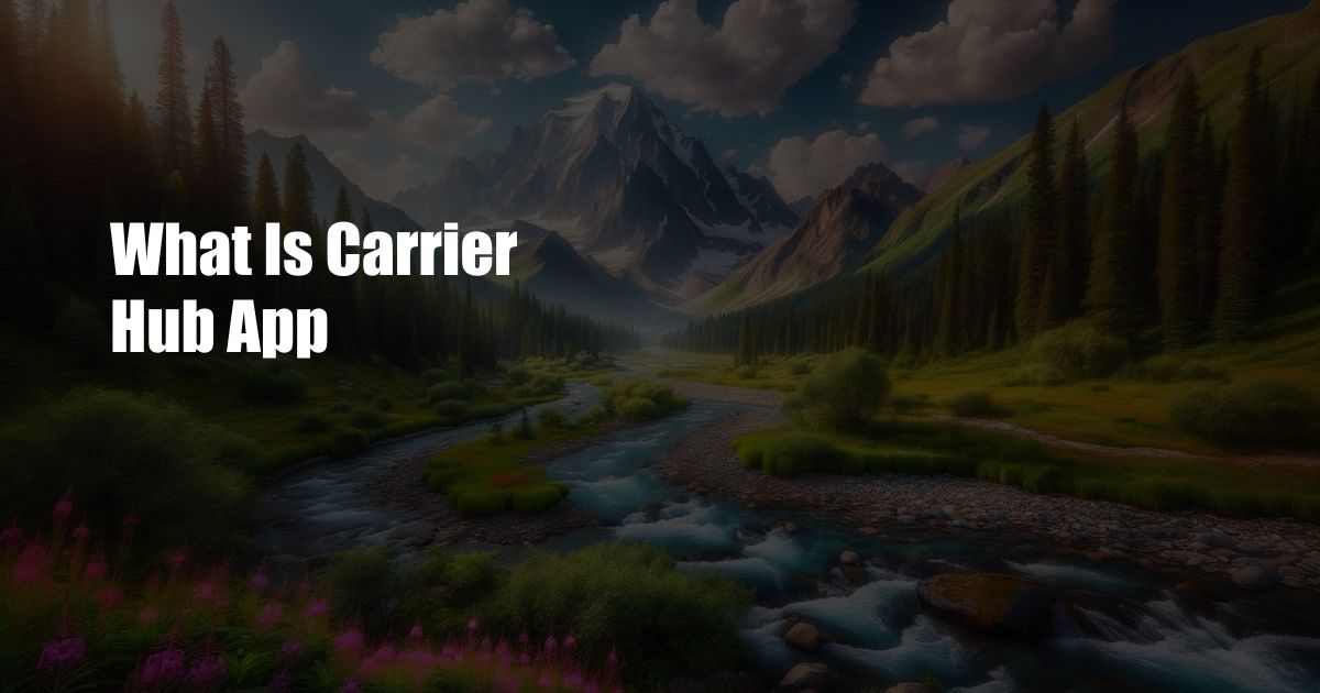 What Is Carrier Hub App