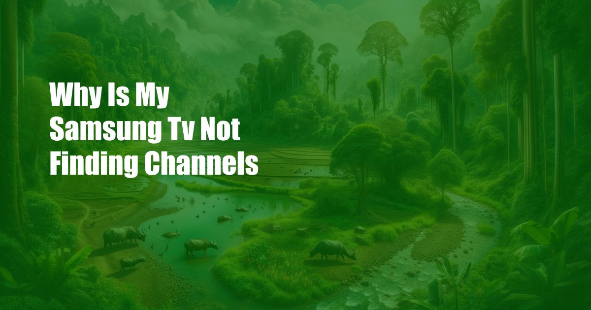 Why Is My Samsung Tv Not Finding Channels